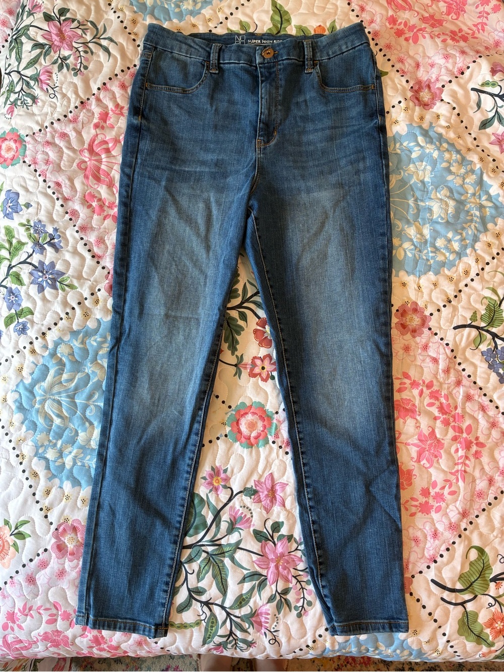 NOBO Dark Blue Skinny Jeans — Stretch Mid-Rise